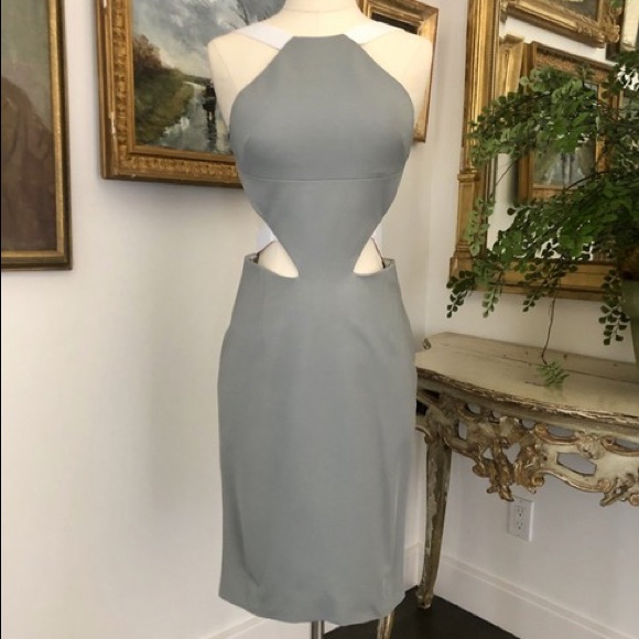 Cushnie Et Ochs' Grey Halter Cut-Out Dress